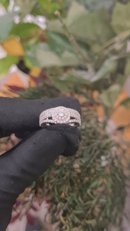 Sterling Silver 925 Halo Statement Ring - FKJRNSL10756