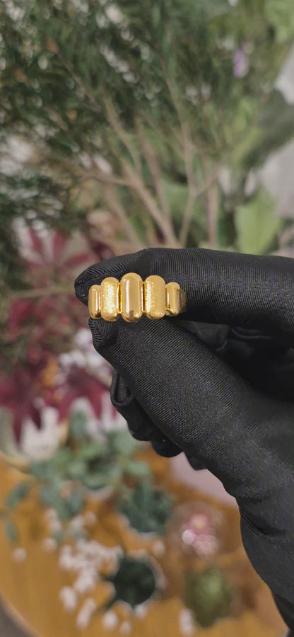 Gold Pillar Statement Ring 21KT - FKJRN21KM11176