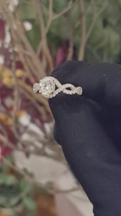 Sterling Silver 925 Twisted Solitaire Ring - FKJRNSL11069