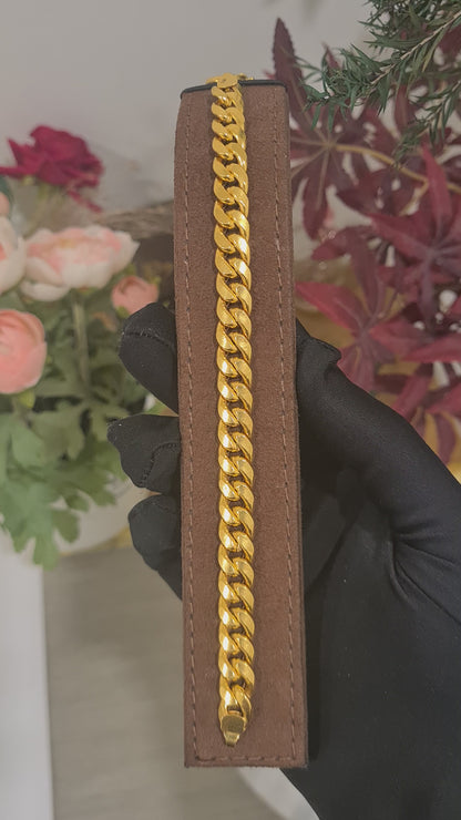 Gold Curb Link Bracelet 21KT - FKJBRL21KM10489