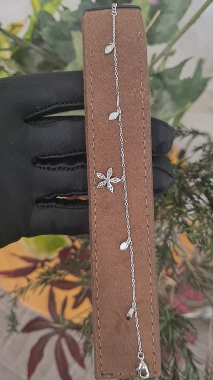 Sterling Silver 925 Flower Bracelet - FKJBRLSL10653