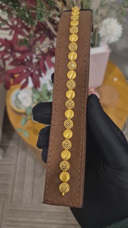 Gold Filigree Round Links Bracelet 21KT - FKJBRL21KM11668