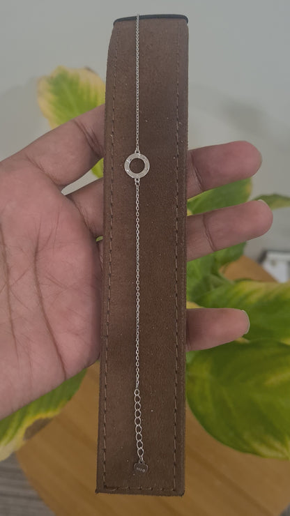 Sterling Silver 925 Open Circle Bracelet - FKJBRLSL10601