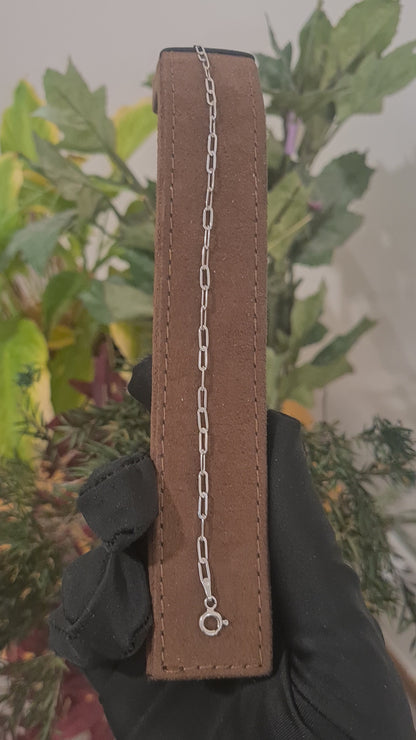 Sterling Silver 925 Paperclip Style Bracelet - FKJBRLSL10692