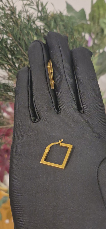 Gold Geometric Hoop Earrings 21KT - FKJERN21KM11276