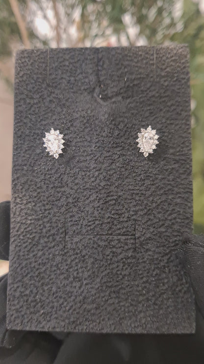 Sterling Silver 925 Pear Shine Earrings - FKJERNSL10830