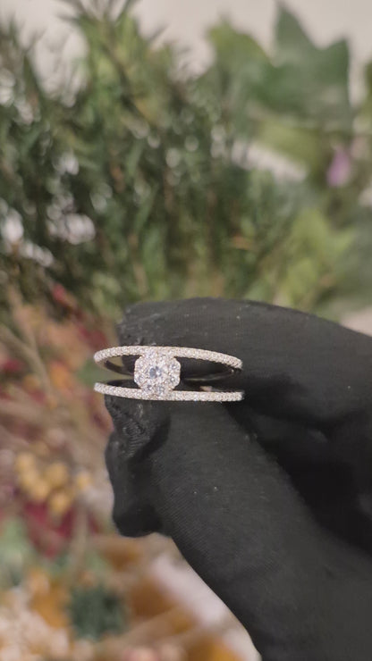 Sterling Silver 925 Split Band Ring - FKJRNSL11036