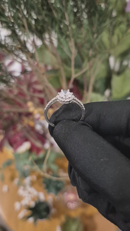 Sterling Silver 925 Spark Halo Ring - FKJRNSL10988