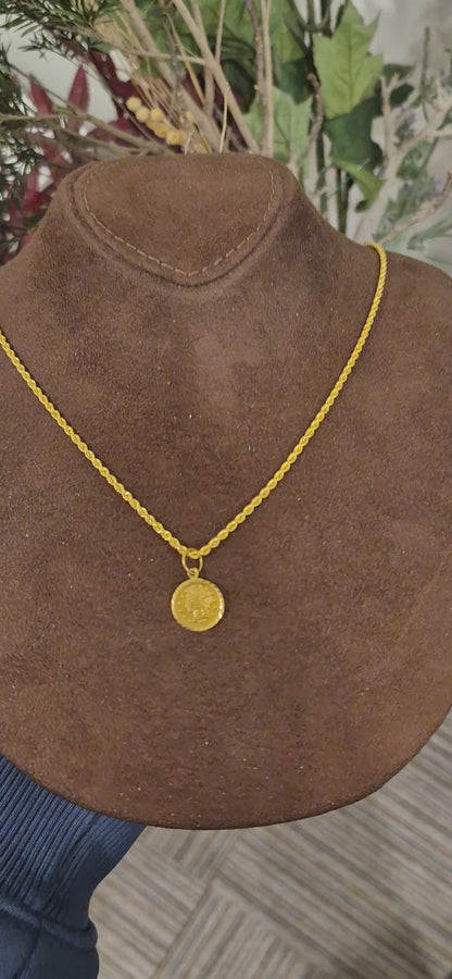Gold Classic Lira Necklace 21KT - FKJNKL21KM11460