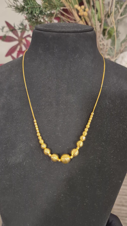 Gold Beads Necklace 21KT - FKJNKL21KM12003
