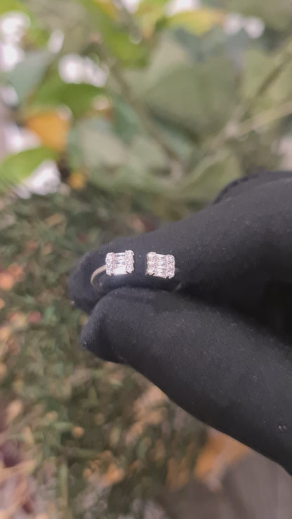 Sterling Silver 925 Square End Ring - FKJRNSL10761