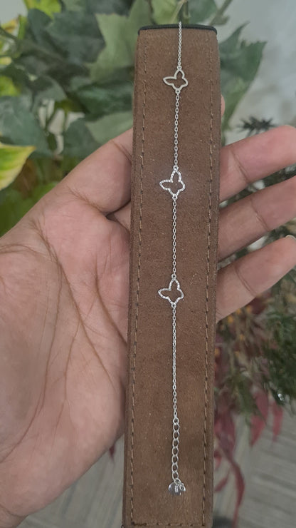 Sterling Silver 925 Butterfly Outline Bracelet - FKJBRLSL10618