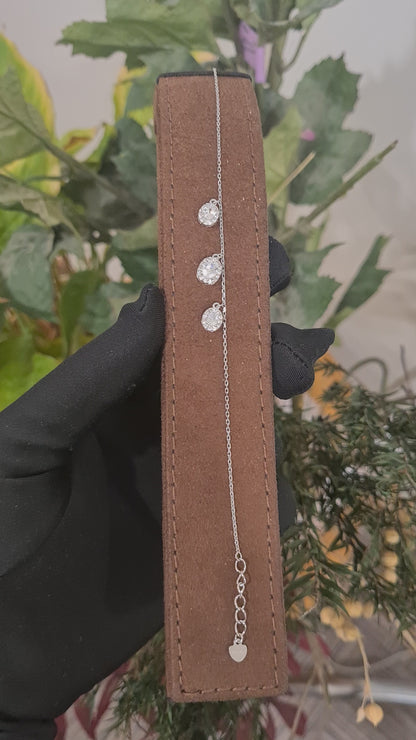 Sterling Silver 925 Dangling Diamond Bracelet - FKJBRLSL10660