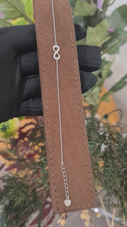 Sterling Silver 925 Dainty Infinity Bracelet - FKJBRLSL10650