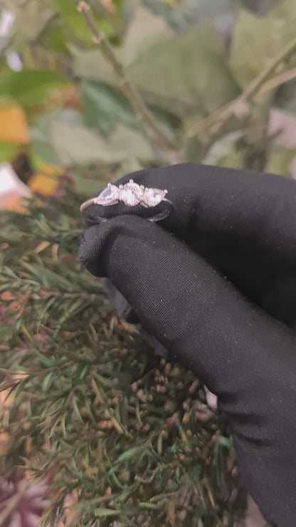 Sterling Silver 925 Trio Spark Ring - FKJRNSL10748