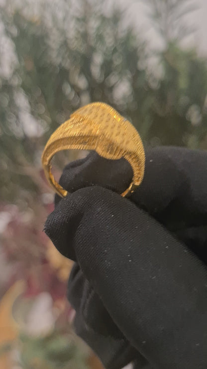 Gold Dune Filigree Ring 21KT - FKJRN21KM10898