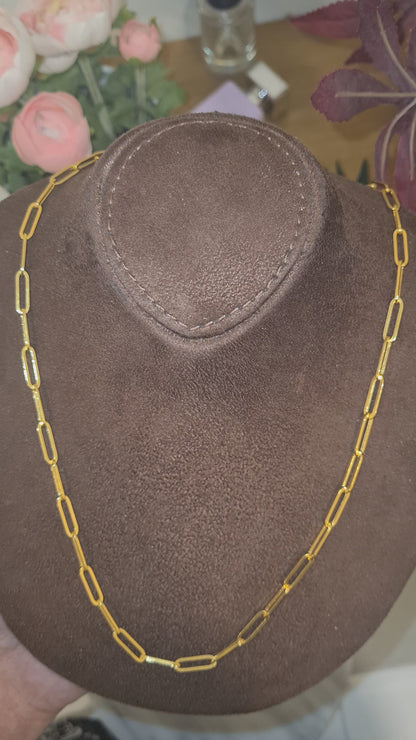 Gold Elegant Paperclip Link Chain 21KT - FKJCN21KM10400