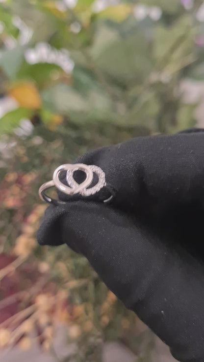 Sterling Silver 925 Heart Duo Ring - FKJRNSL10766