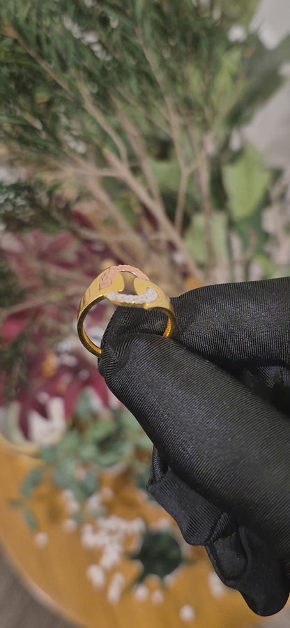 Gold Two Tone Ring 21KT - FKJRN21KM11142