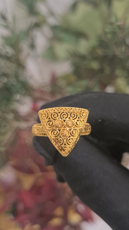 Gold Turkish Design Ring 21KT - FKJRN21KM10449