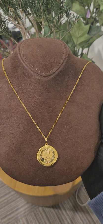 Gold Power Eagle Necklace 21KT - FKJNKL21KM11336