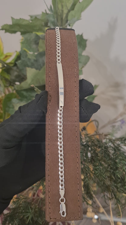 Sterling Silver 925 Plate Curb Bracelet - FKJBRLSL10663