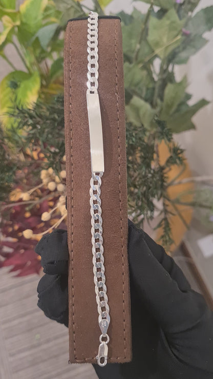 Sterling Silver 925 Bold Curb Links Bracelet - FKJBRLSL10695