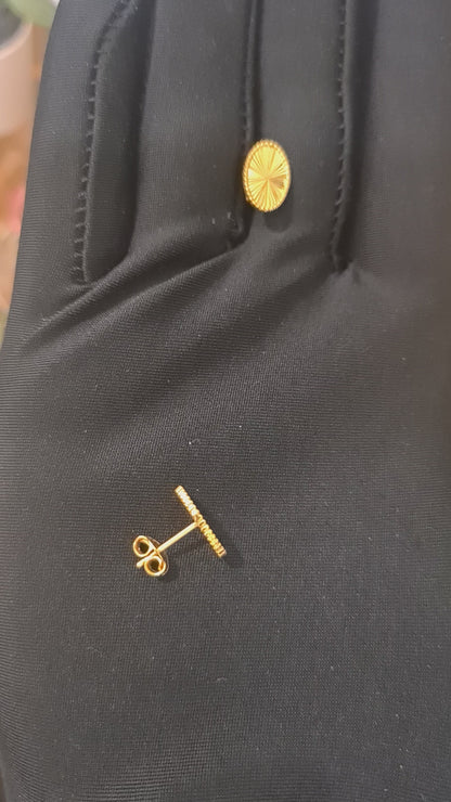 Gold Retro Oval Shine Earrings 21KT - FKJERN21KM10862