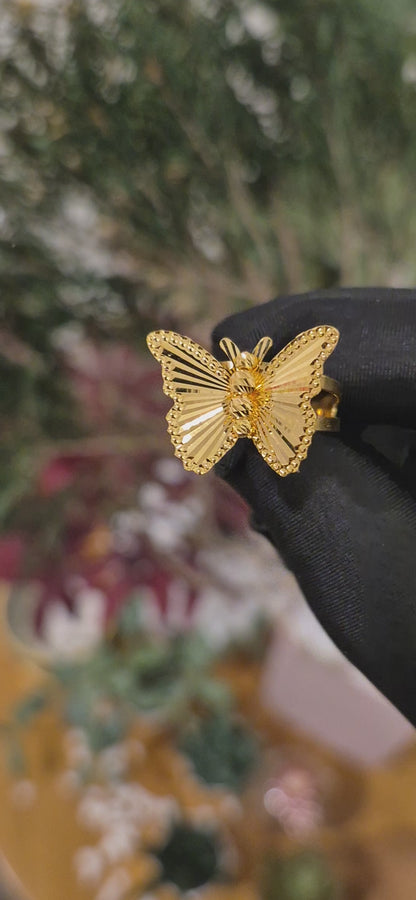 Gold Butterfly Radiance Ring 21KT - FKJRN21KM11170
