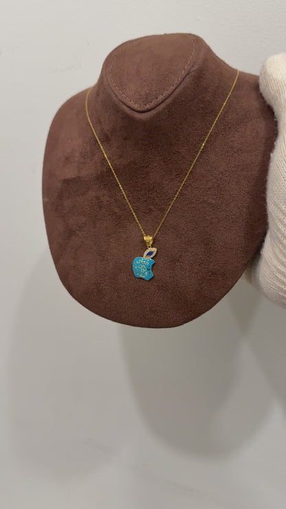 Gold Necklace (Chain with Vibrant Apple Pendant) 21KT - FKJNKL21KM10189