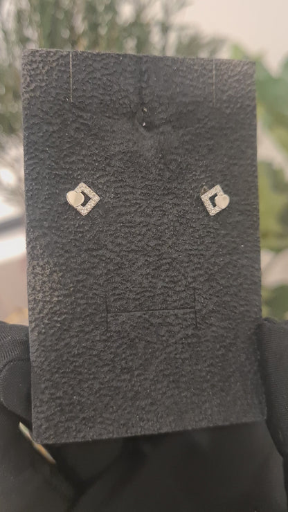 Sterling Silver 925 Love Square Earrings - FKJERNSL10845