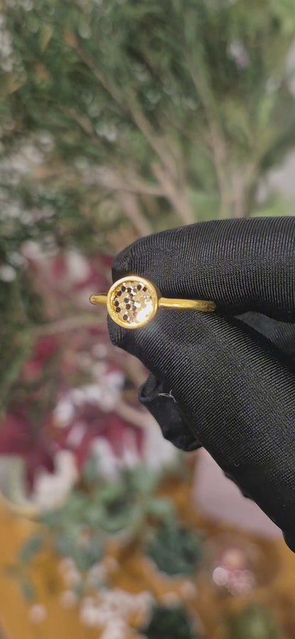 Gold Honeycomb Ring 21KT - FKJRN21KM11211