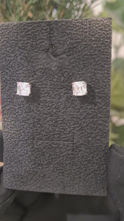 Sterling Silver 925 Classic Square Earrings - FKJERNSL10814