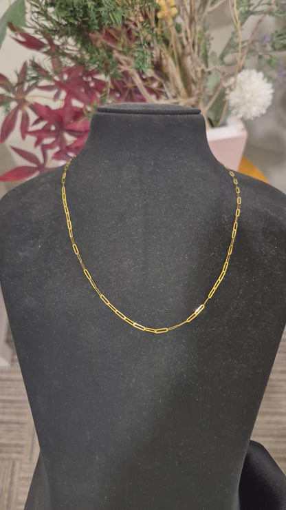 Gold Paperclip Chain 21KT - FKJCN21KM11840