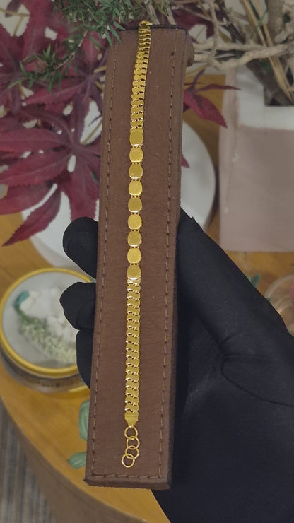 Gold Elegant Strap Bracelet 21KT - FKJBRL21KM11902