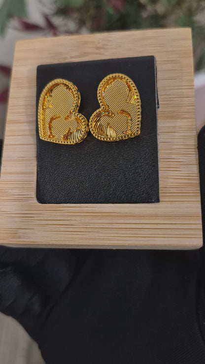 Gold Mother & Daughter Earrings 21KT - FKJERN21KM11871