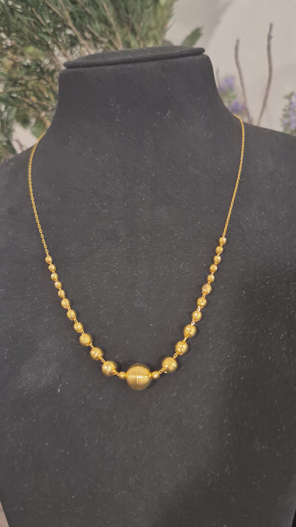 Gold Balls Shaped Necklace 21KT - FKJNKL21KM11912