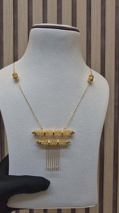 Gold Cascade Heritage Necklace 21KT - FKJNKL21KM10369