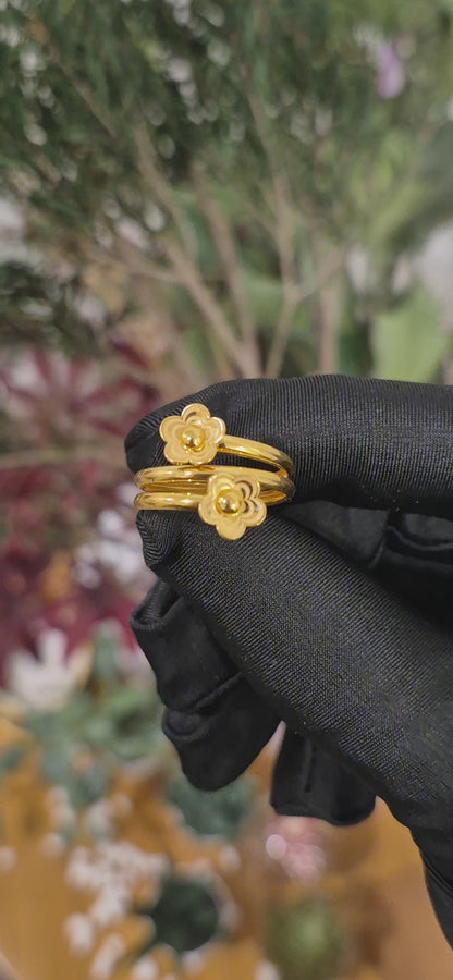 Gold Flora Duo Ring 21KT - FKJRN21KM11169