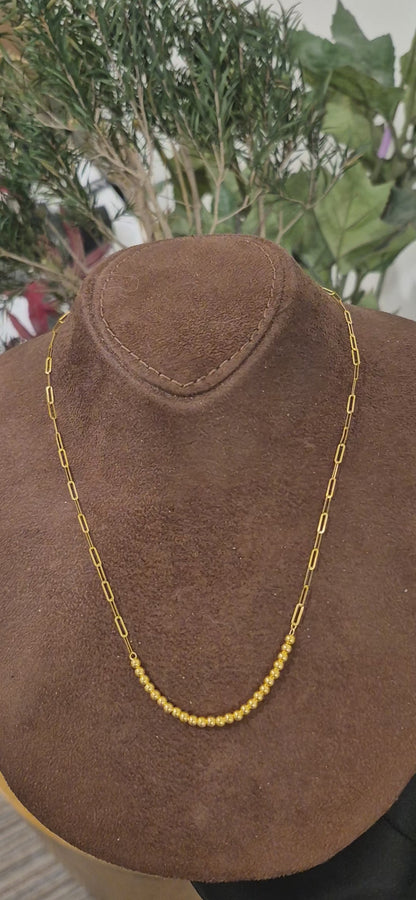 Gold Luxe Beaded Necklace 21KT - FKJNKL21KM11414