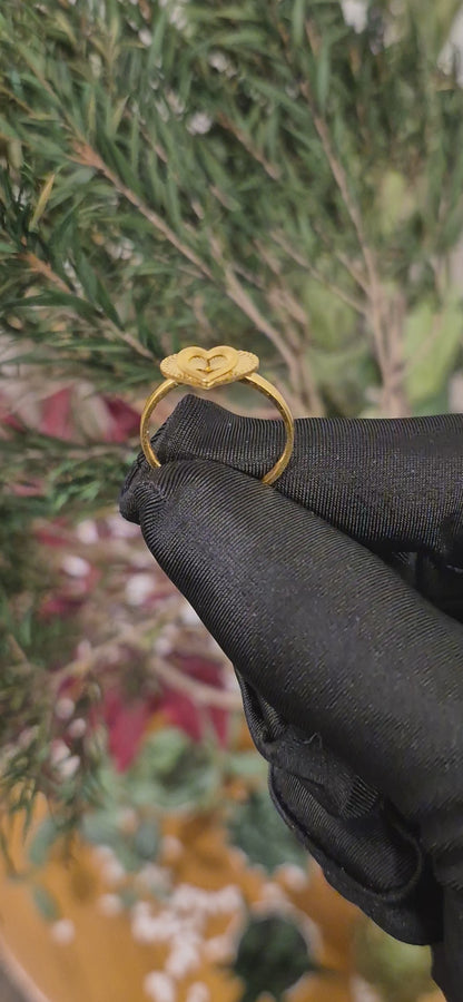 Gold Layered Heart Ring 21KT - FKJRN21KM11143