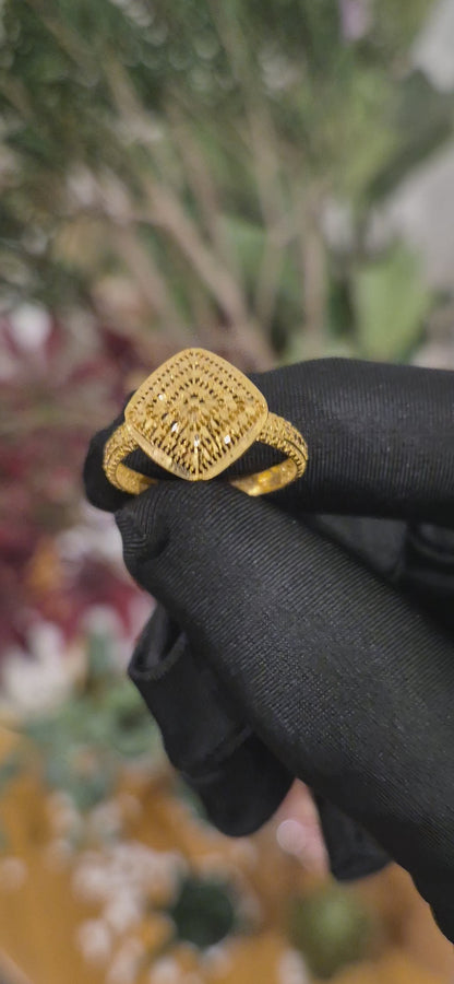Gold Ethnic Filigree Ring 21KT - FKJRN21KM11163