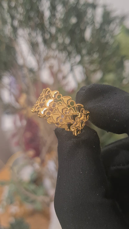 Gold Lacework Ring 21KT - FKJRN21KM10886