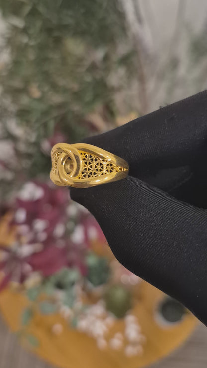 Gold Turkish Design Ring 21KT - FKJRN21KM11889