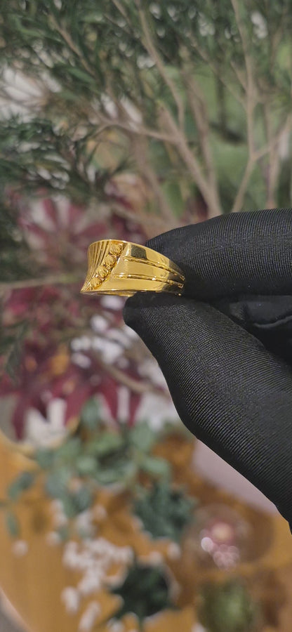 Gold Modern Cut Ring 21KT - FKJRN21KM11184