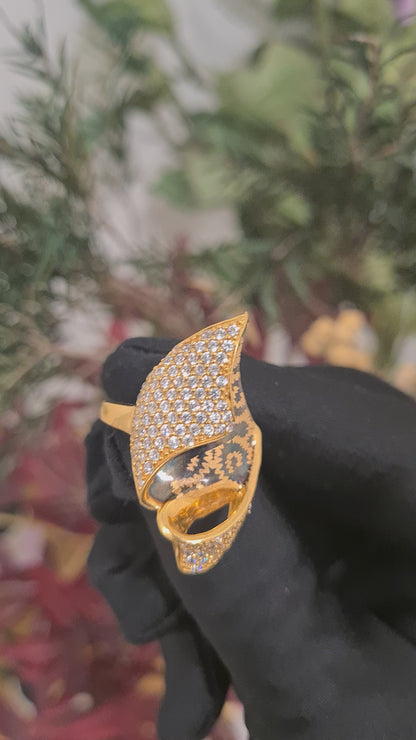 Gold Cocktail Ring 21KT - FKJRN21KM10488