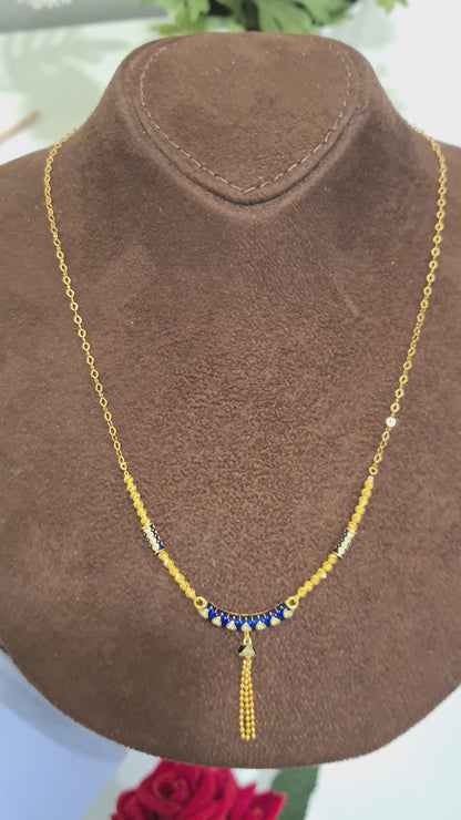 Gold Midnight Tassel Necklace 21KT - FKJNKL21KM10350