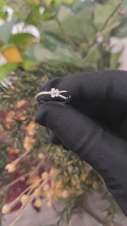 Sterling Silver 925 Floral Twist Ring - FKJRNSL10772