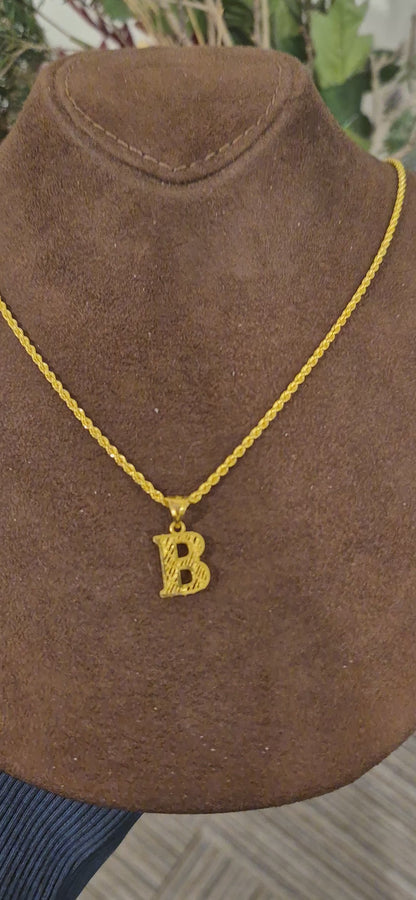Gold Designer Initial B Necklace 21KT - FKJNKL21KM11457