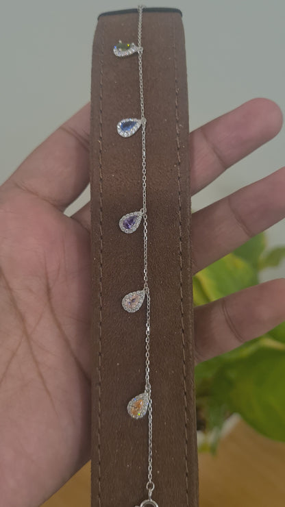 Sterling Silver 925 Crystal Drop Bracelet - FKJBRLSL10595